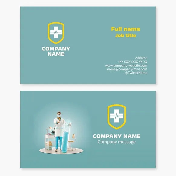 Business card template Laboratory tests