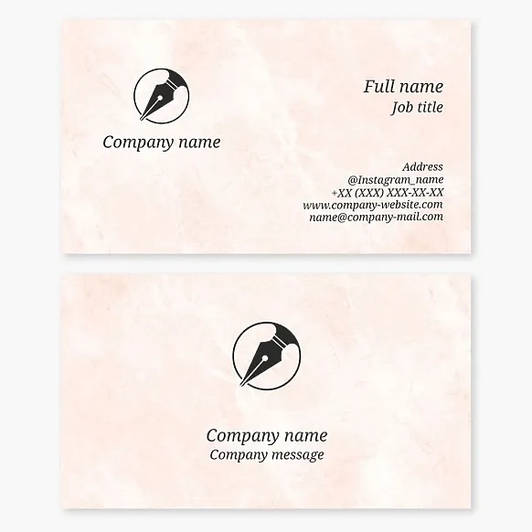 Pen Logo Business Card Template. Author, Screenwriter, Writer, Poet.