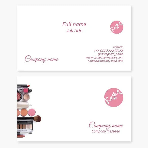 Business card template Cosmetics, makeup