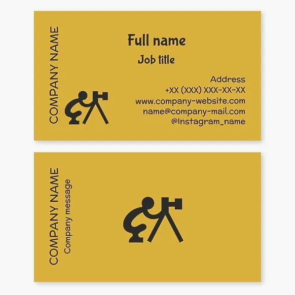 Business card template Photographer, camera, photo studio