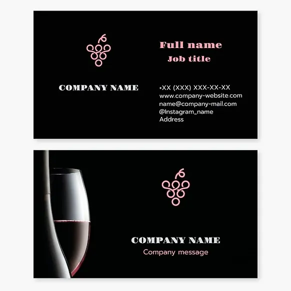 Business card template Wine, tasting room
