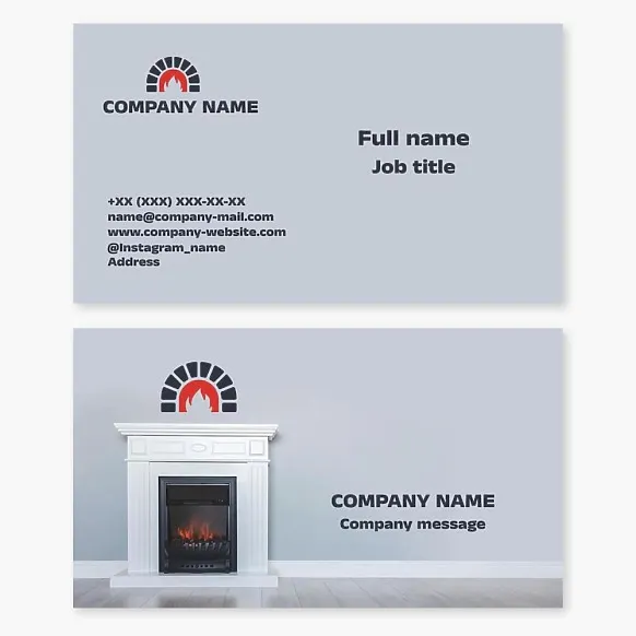 Business card template Fireplace