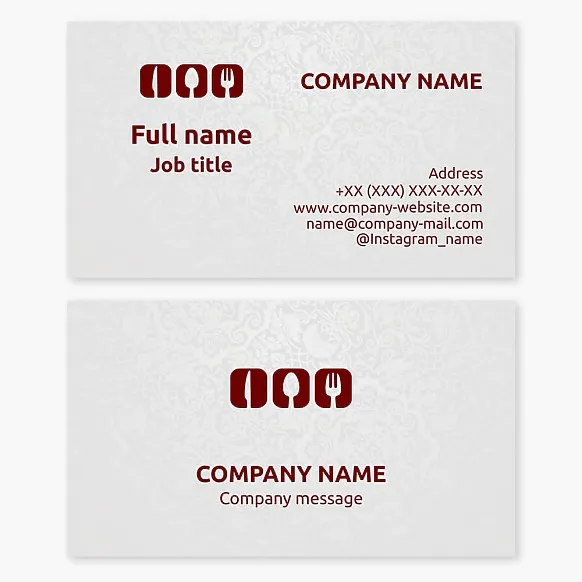 Business card template Restaurant, canteen, cafe