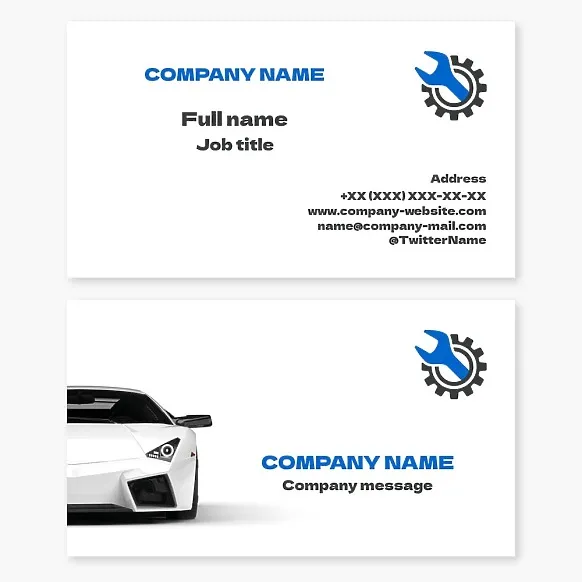 Car repair business card template
