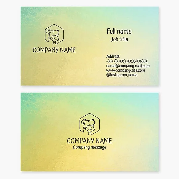 Business card template. Shelter for dogs and cats.