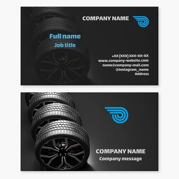 Business card template Tire service, tires, wheels