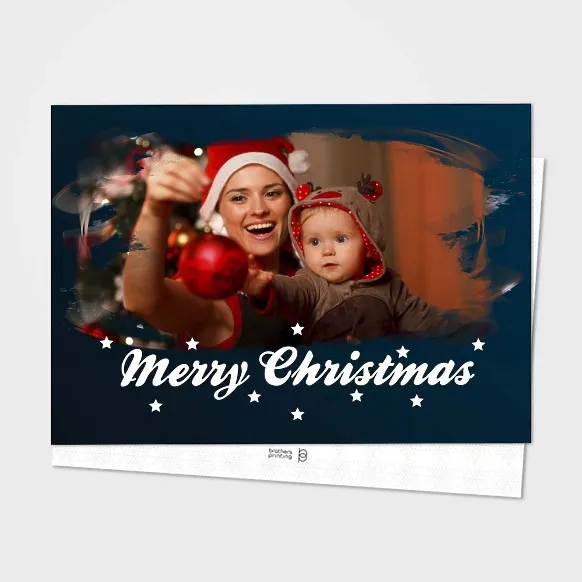 Navy Blue Christmas card
