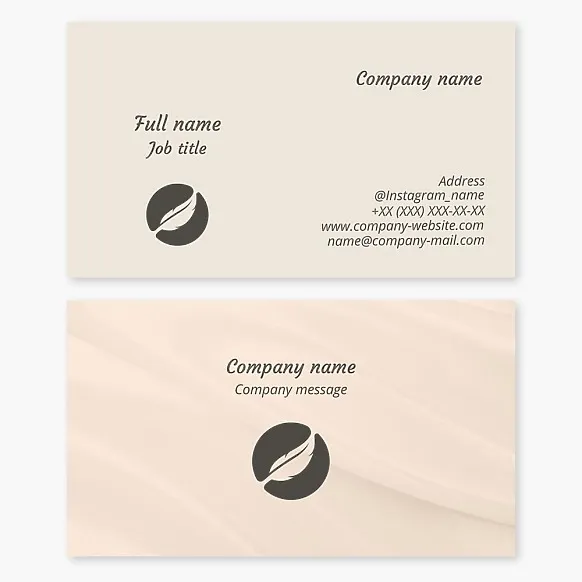 Business card template with the logo "Pero". Writer, poet, prose writer, publicist, screenwriter, publishing house, bookstore.