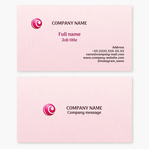 Business card template. Abstraction. Curl ball.