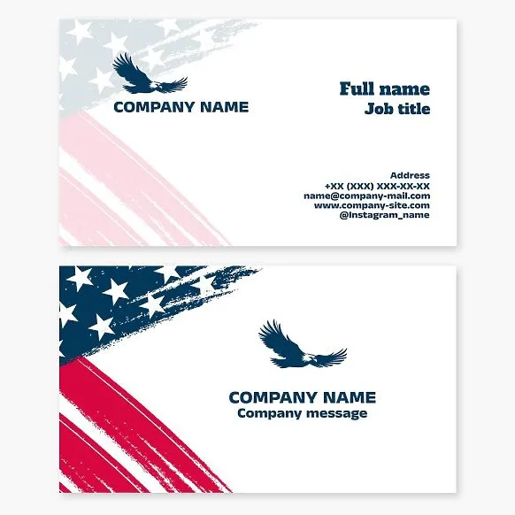 Patriotic Eagle and US Flag Business Card Template.