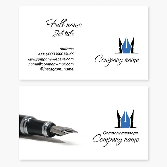 Business card template Literature, writer, screenwriter, poetry, prose