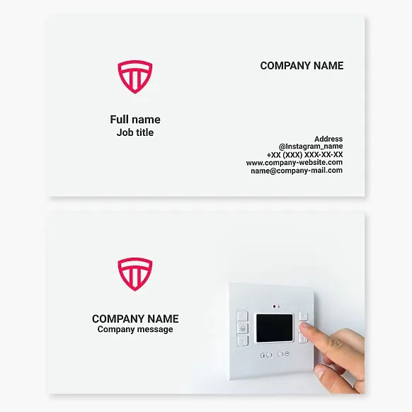 Business card template. Security alarm. 