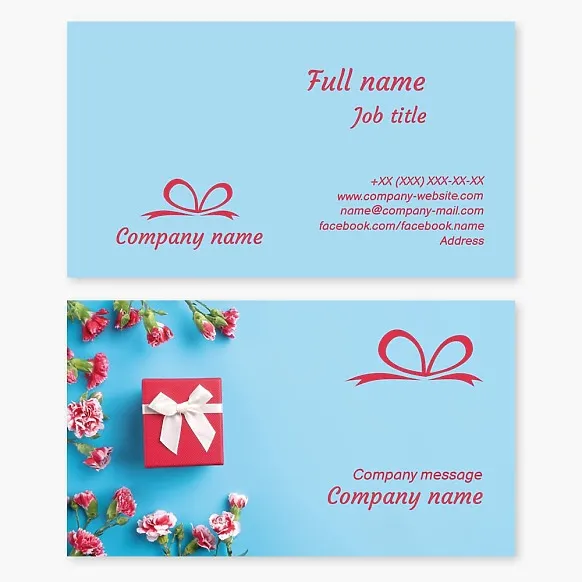 Business card template Gift wrapping, souvenir shop