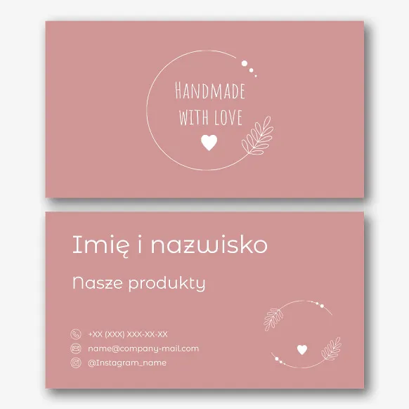 Szablon wizytówki sklepu handmade
