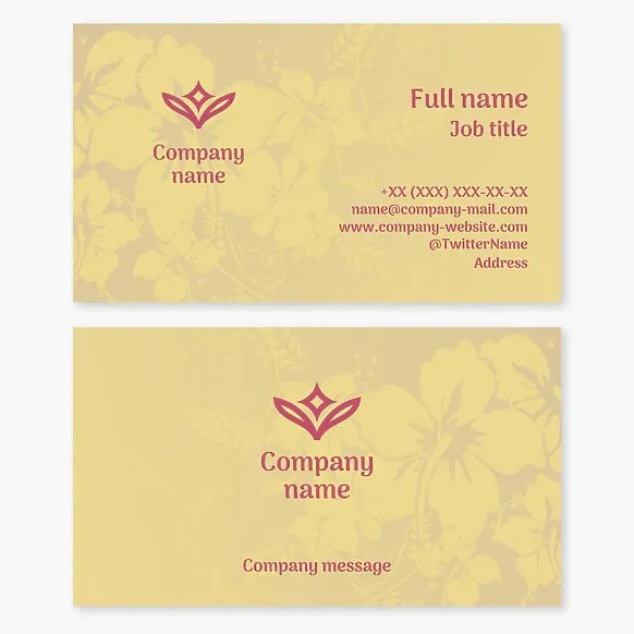 Business card template Plant, abstract