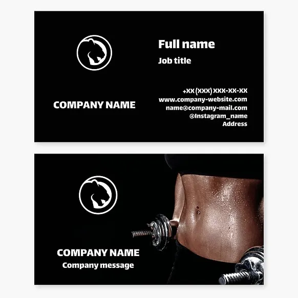 Fitness business card template, panther