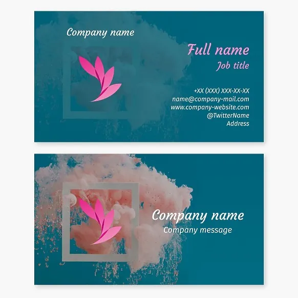 Business card template Wing, plant, abstract
