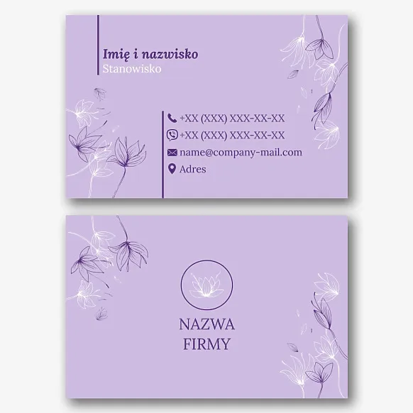 Szablon wizytówki kwiaciarni
