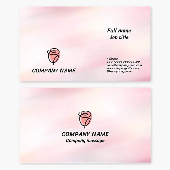 Elegant business card template with a rose. Flower shop. Wholesale flower supply. Greenhouses and conservatories with flowers.
