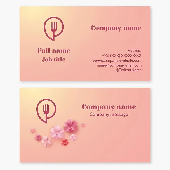 Business card template Cafe, restaurant, canteen