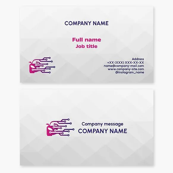 Business card template. Automotive electronics and electrical equipment.