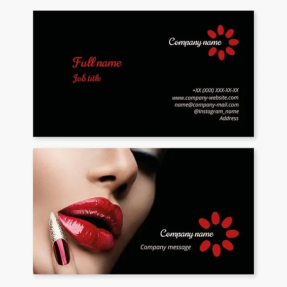 Business card template Nails, make-up