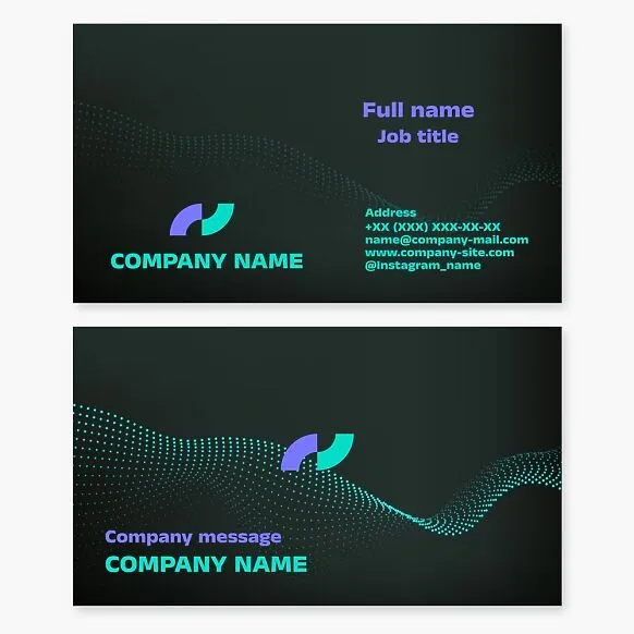 A generic business card template. Abstraction. Duality or two sides of something. The letter H.