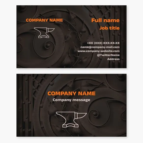 Business card template Blacksmithing, anvil