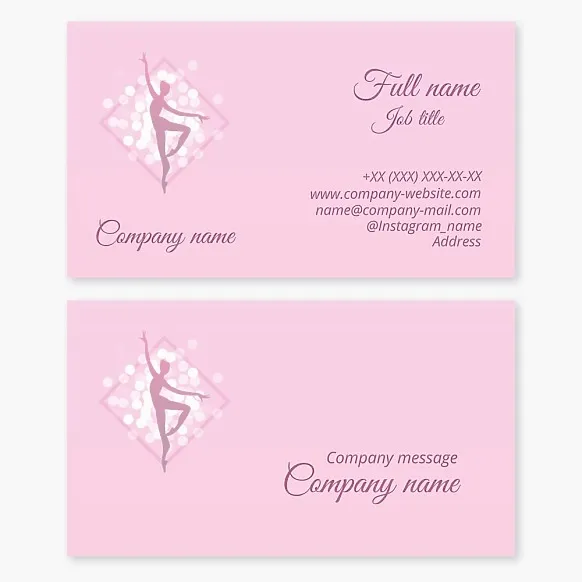 Business card template Ballet, ballet studio