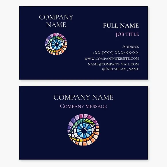 Business card template Hypnosis, Tiffany style products, stained glass