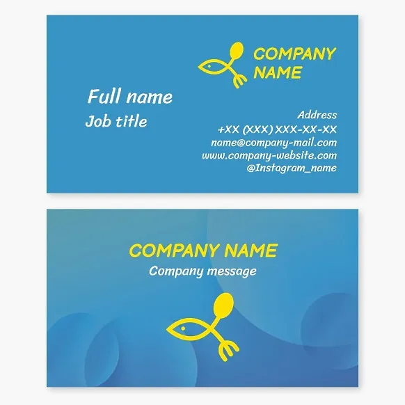 Fish restaurant business cards template