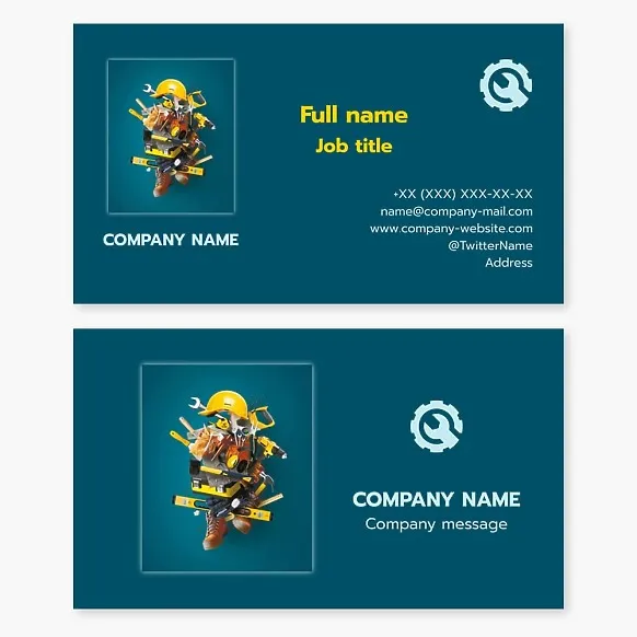 Business card template Tools and materials for construction and repair