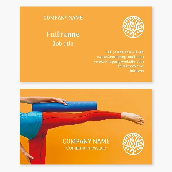 Business card template Yoga, tree of life
