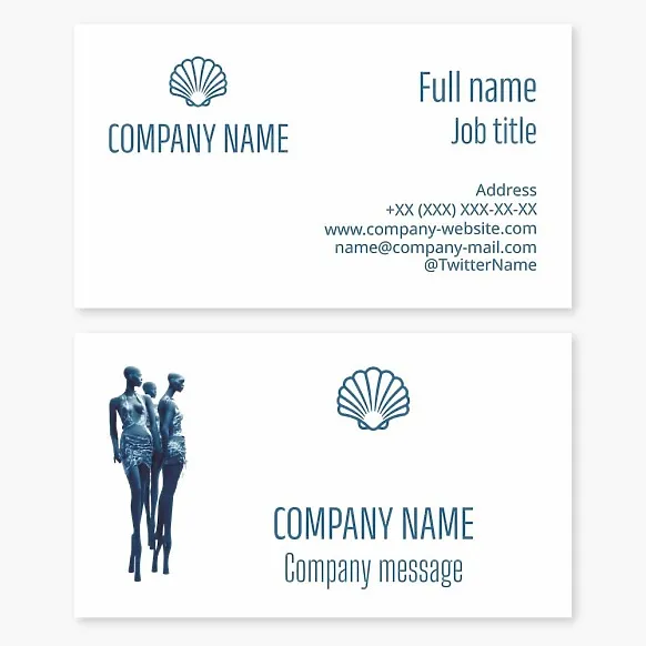 Business card template Modeling agency, Pearl
