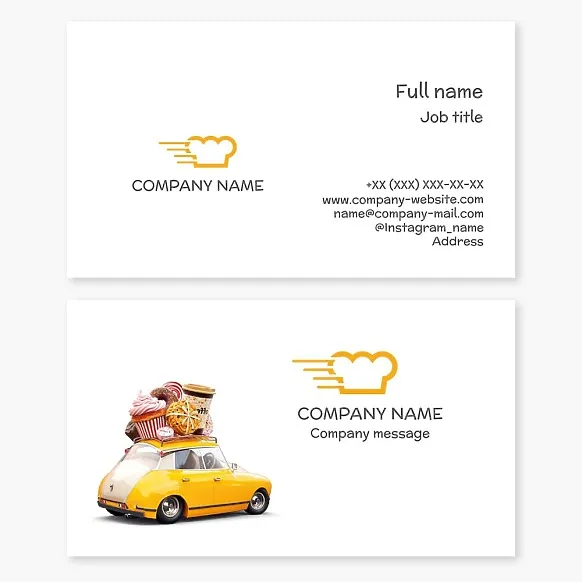 Business card template Cafe, confectionery, sweets delivery