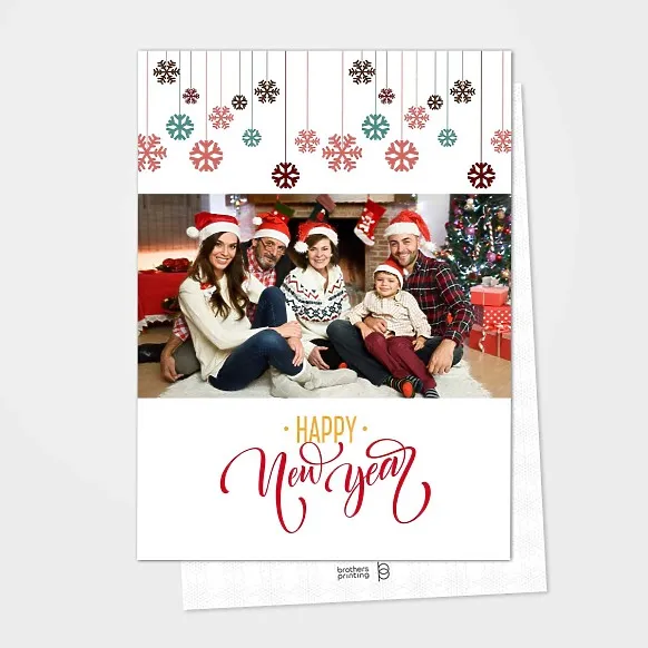 White Stylish New Year Card