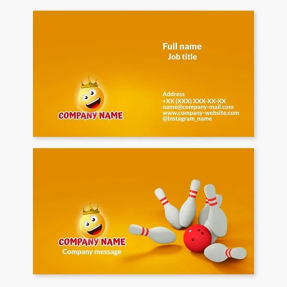 Business card template. Bowling.