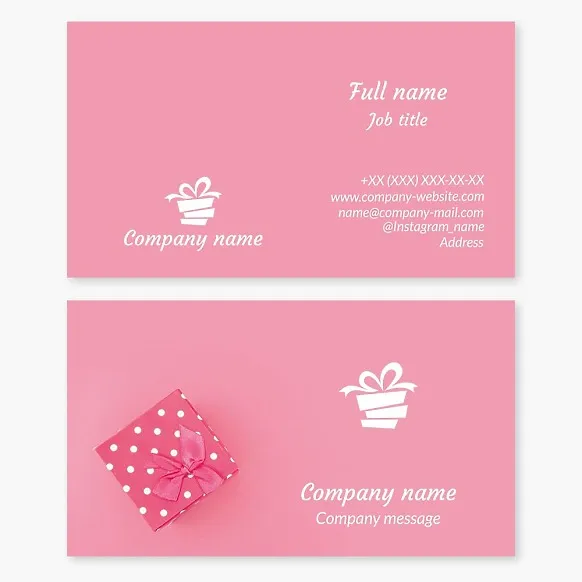 Business card template Gift wrapping, souvenirs