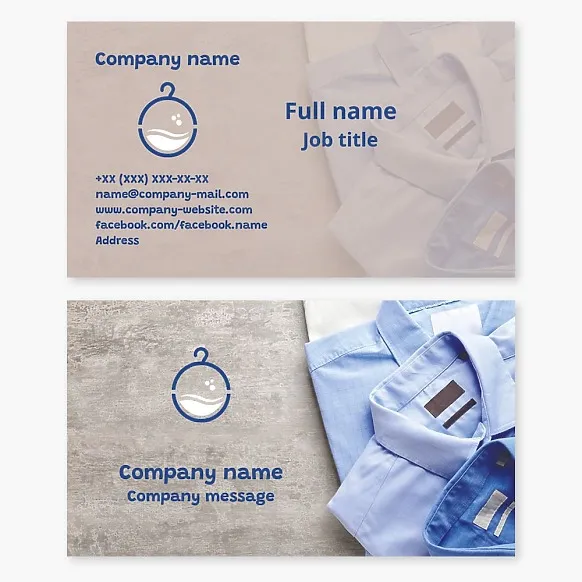 Business card template Washing clothes, bed linen and things