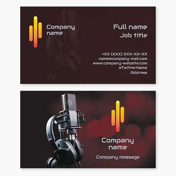 Business card template Recording studio