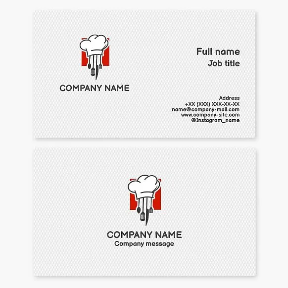 Business card template. Restaurant. Restaurant supplies.