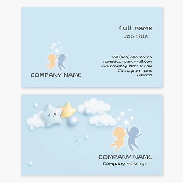 Business card template Children's development center