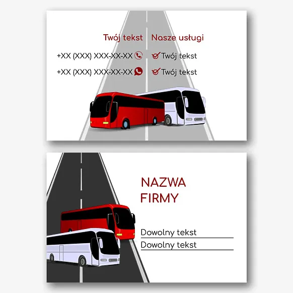 Wzór wizytówki Przewozy pasażerskie