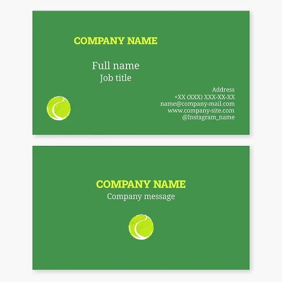 Tennis Ball Business Card Template. Tennis.