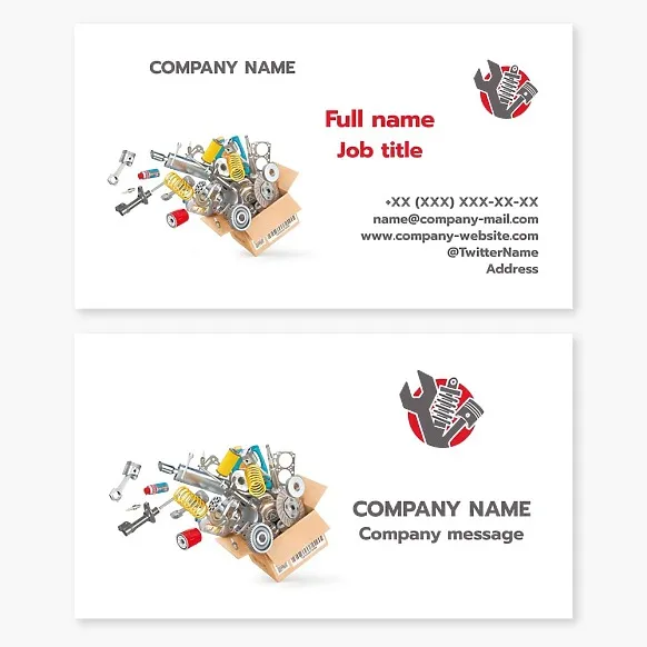 Business card template car parts
