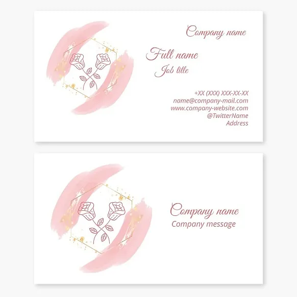 Beauty salon business card template, flowers