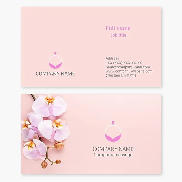 Perfume brand business card template. Letter O.