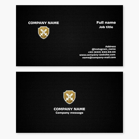 Business card template. Security and safety.