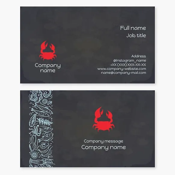 Red Crab Logo Seafood Business Card Template