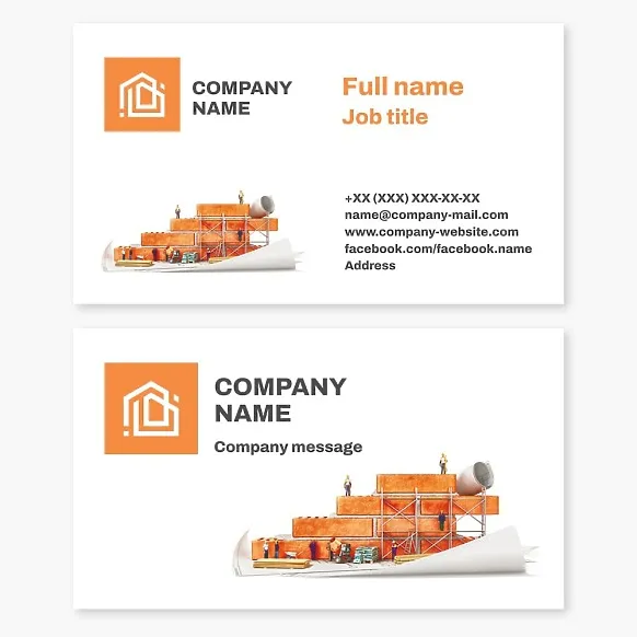 Business card template Construction